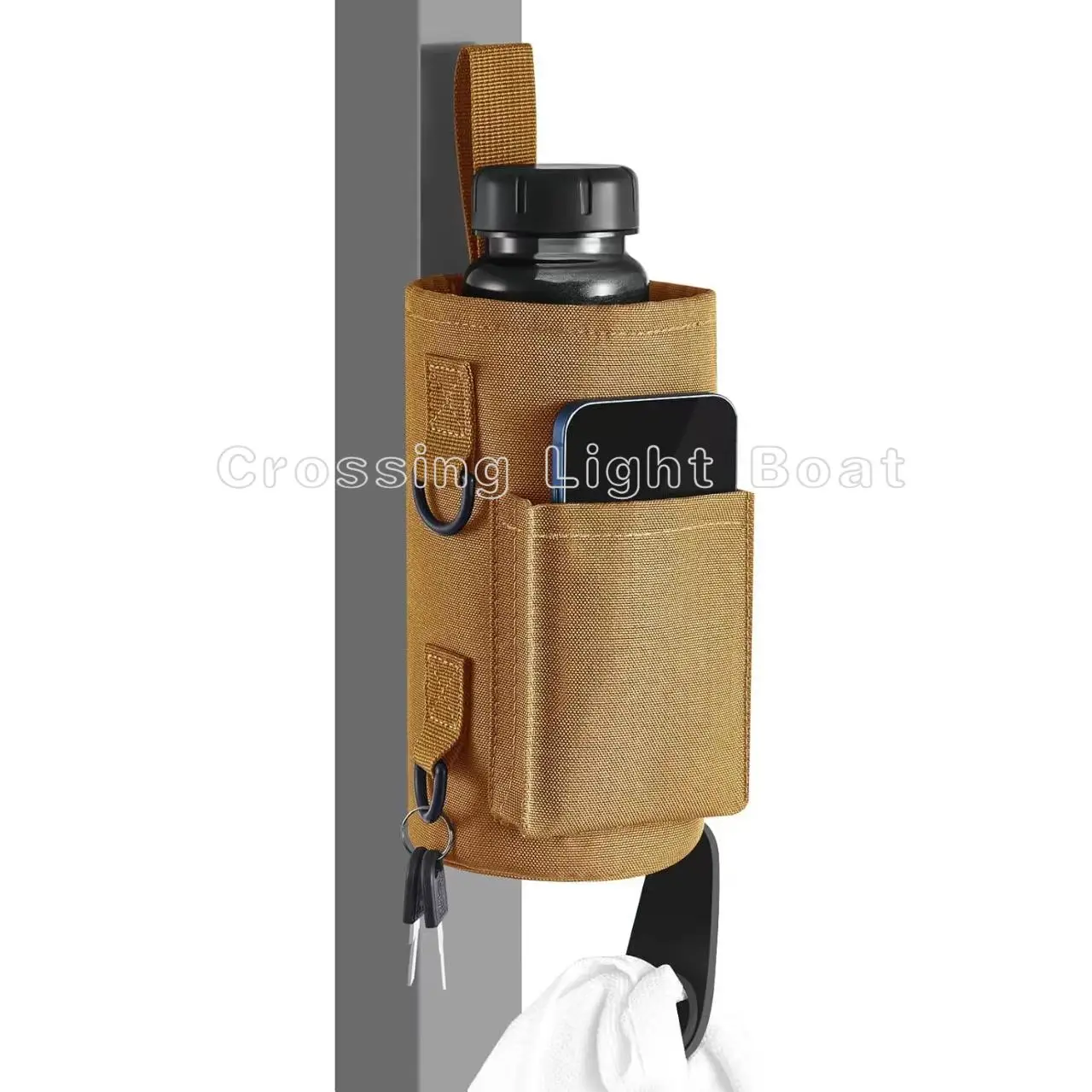 Magnetyczny pokrowiec na butelkę – przyczep do każdej metalowej powierzchni.  Wygodne mocowanie do sprzętu fitness.