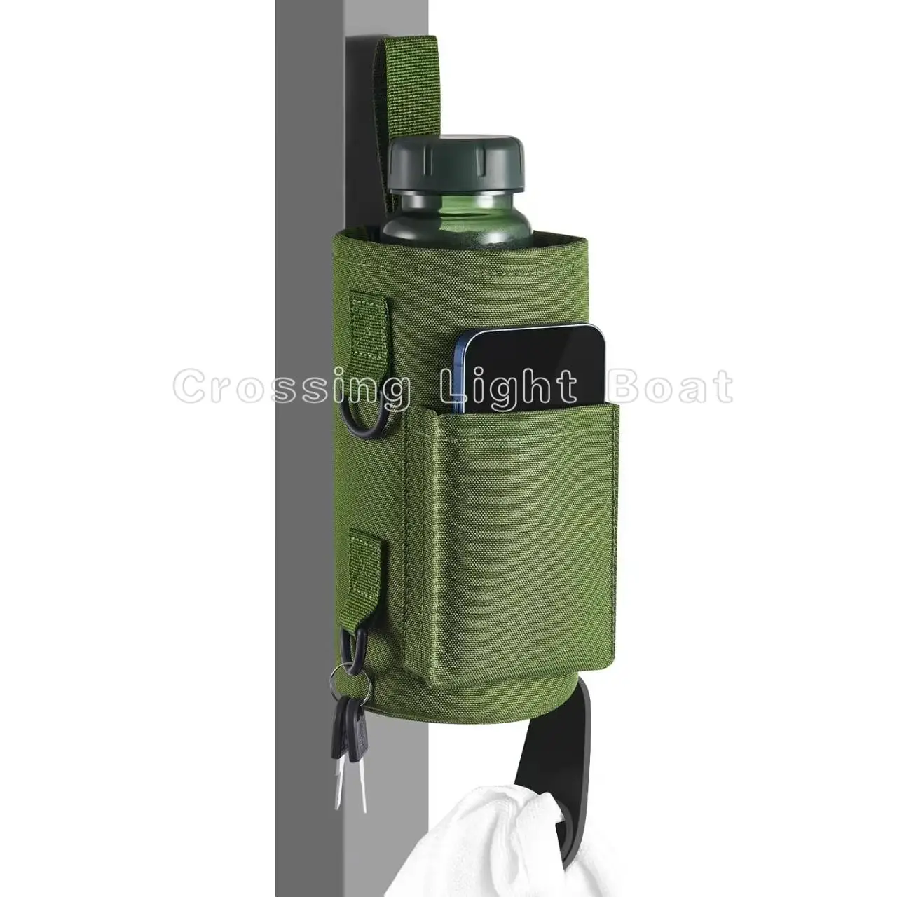 Magnetyczny pokrowiec na butelkę – przyczep do każdej metalowej powierzchni.  Wygodne mocowanie do sprzętu fitness.