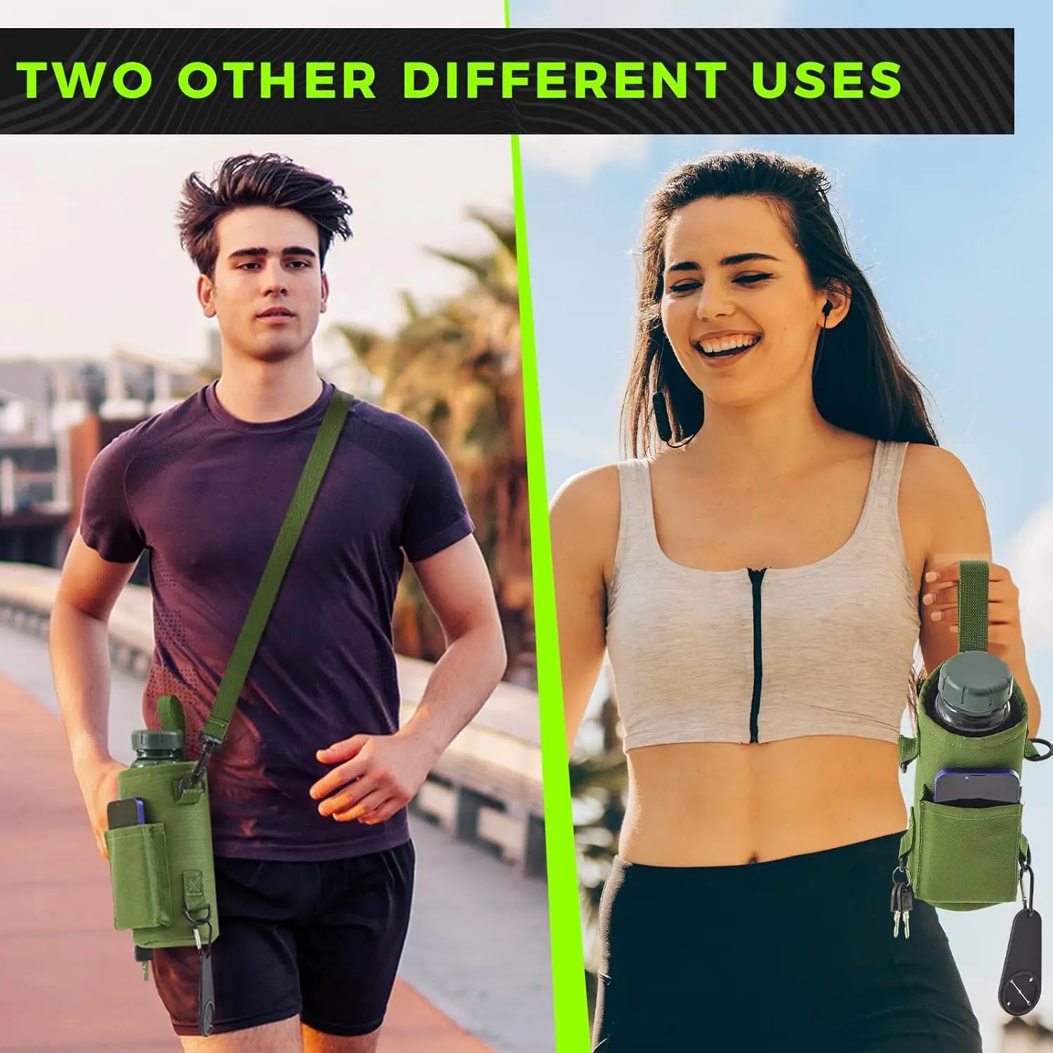 Magnetyczny pokrowiec na butelkę – przyczep do każdej metalowej powierzchni.  Wygodne mocowanie do sprzętu fitness.