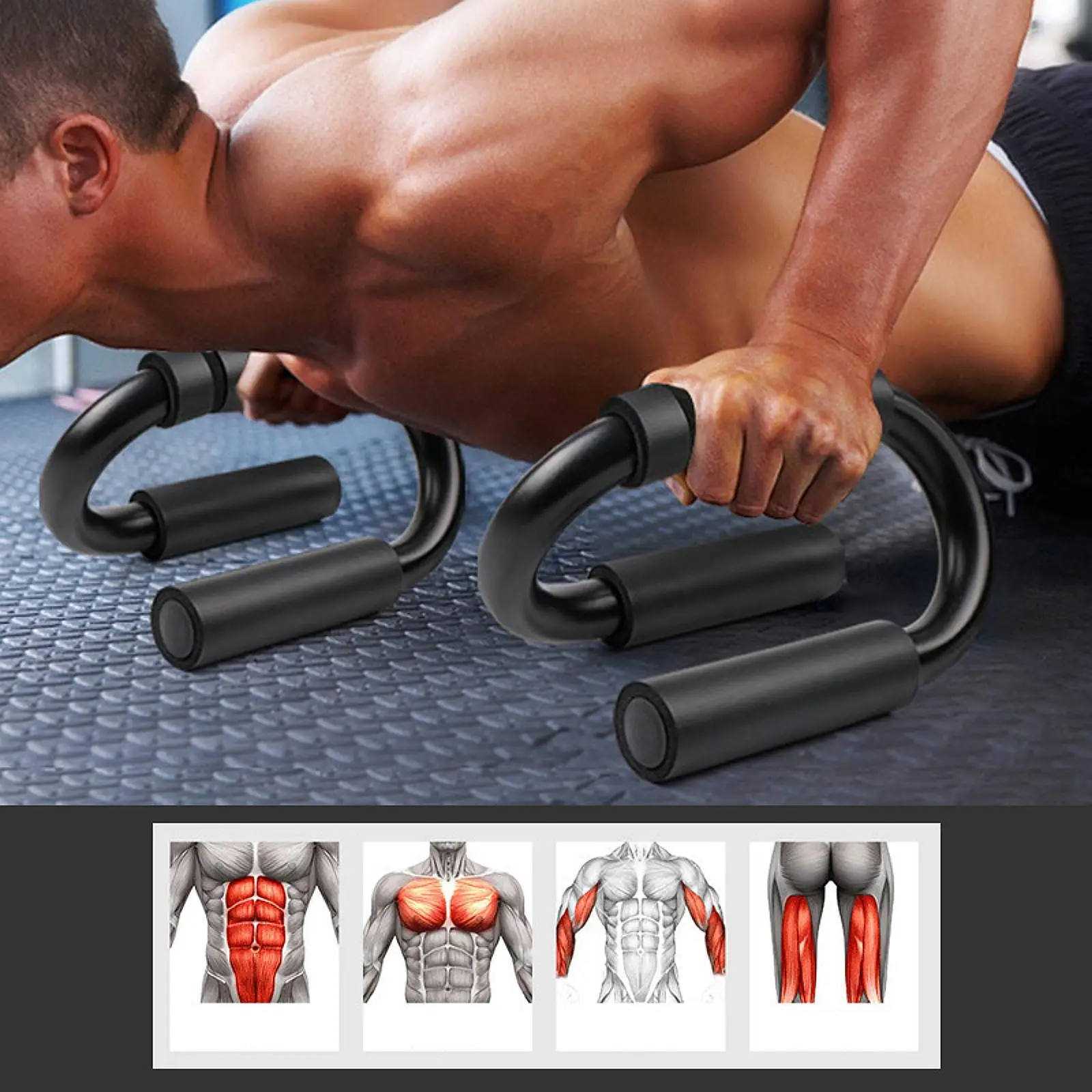 2 szt. Uchwyty do pompek – Antypoślizgowe poręcze do ćwiczeń, idealne w podróży i do treningu siłowego